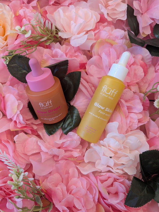 Gamme Sérum Visage Eclat à la Vitamine C et Gommage Visage Sans Grain à la Vitamine C & AHA Flüff