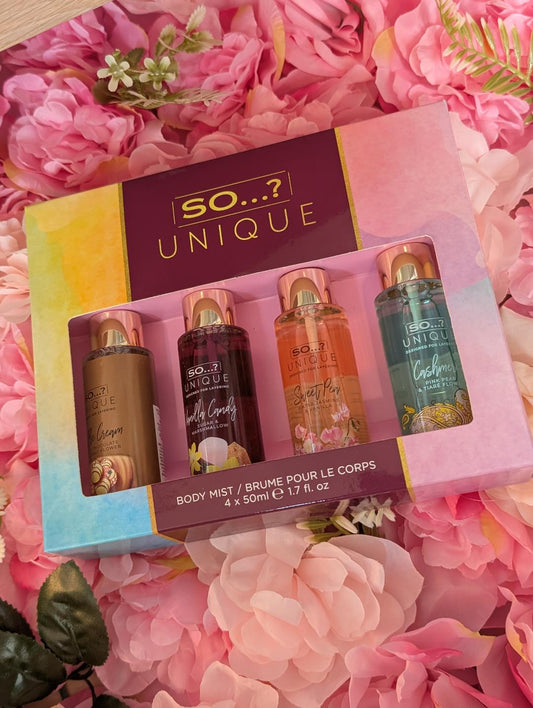 Coffret 4 Mini Brumes So Unique 50ml - Vanilla Candy, Truffle Cream, Sweet Pea, Cashmere So...?